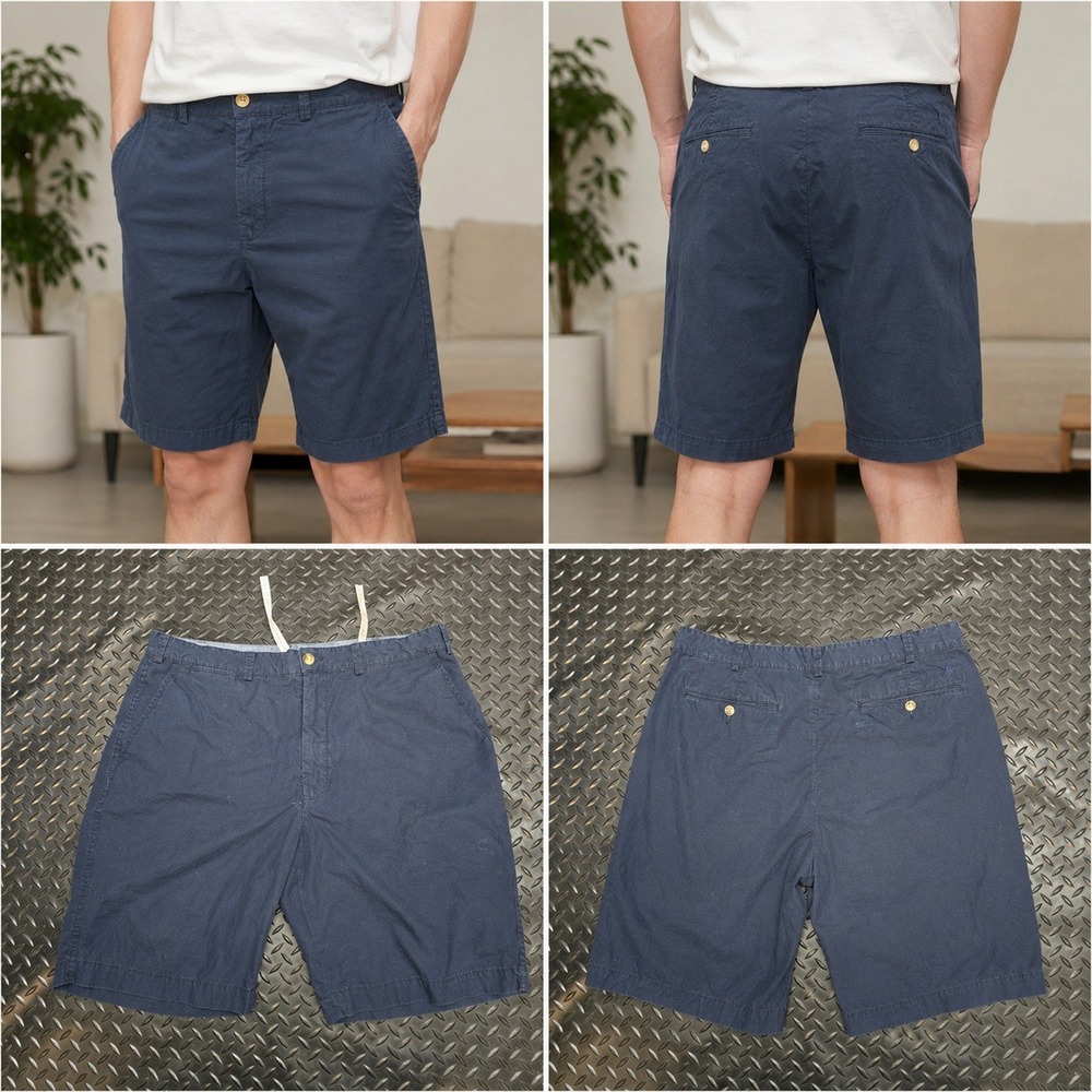 Polo Ralph Lauren Mens Navy Blue Relaxed Fit Chino Shorts Size 36 Cotton 7107269